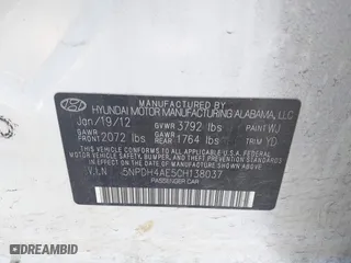 2012 Hyundai Elantra GLS with VIN 5NPDH4AE5CH138037, listed as a IAAI auction lot 41495443 with 143,228 mi miles. Bid and sale history available at carsss.com. Image 9.