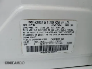 2014 Infiniti Q50 Hybrid Sport with VIN JN1AV7AP0EM692306, listed as a Copart auction lot 88644575 with 83,444 mi miles and Clean Title. Bid and sale history available at DreamBid. Image 12.