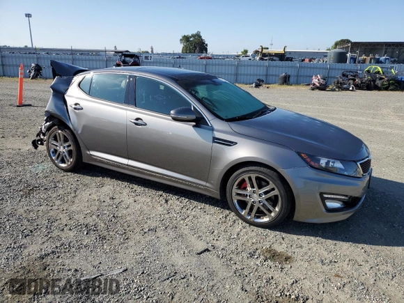2013 Kia Optima SX with VIN 5XXGR4A65DG148700, listed as a Copart auction lot 54791325 with 20,146 mi miles and Salvage title. Bid and sale history available at DreamBid. Image 4.