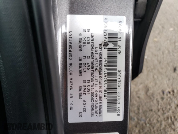 2010 Mazda Mazda3 i Touring with VIN JM1BL1SG3A1128244, listed as a Copart auction lot 53744115 with 159,405 mi miles and Salvage Title. Bid and sale history available at carsss.com. Image 12.