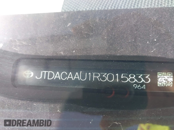 2024 Toyota Prius LE with VIN JTDACAAU1R3015833, listed as a IAAI auction lot 41824504 with 31,574 mi miles. Bid and sale history available at carsss.com. Image 9.