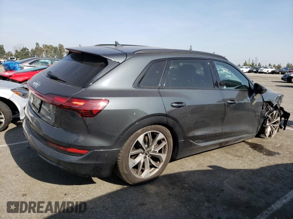 2021 Audi e-tron Premium Plus with VIN WA1LAAGE4MB027773, listed as a Copart auction lot 50399543 with 22,734 mi miles. Bid and sale history available at carsss.com. Image 3.