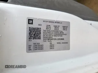 2020 Chevrolet Express Cargo with VIN 1GCWGAFG3L1253909, listed as a Copart auction lot 51053565 with 151,351 mi miles and Clean title. Bid and sale history available at DreamBid. Image 14.