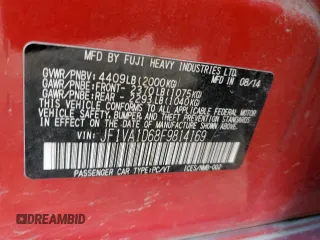 2015 Subaru WRX Premium z VIN JF1VA1D68F9814169, wystawiony jako Copart lot #57814715 z przebiegiem 143 014 mil mil oraz Czysty tytuł • Clean title. Historia ofert i sprzedaży dostępna na DreamBid. Obrazek 12.