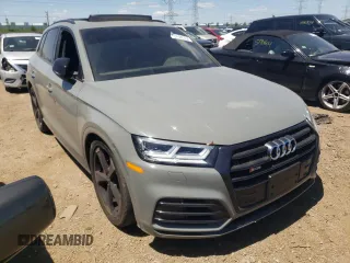 2019 Audi SQ5 Premium Plus with VIN WA1B4AFY9K2075023, listed as a Copart auction lot 57609334 with Not Provided miles and Salvage Title. Bid and sale history available at DreamBid. Image 4.