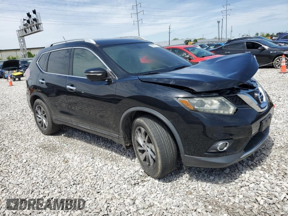 2015 Nissan Rogue SL with VIN 5N1AT2MV6FC866320, listed as a Copart auction lot 55097735 with Not Provided miles and Salvage Title. Bid and sale history available at DreamBid. Image 4.