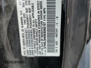 2014 Honda Odyssey EX-L with VIN 5FNRL5H69EB066107, listed as a Copart auction lot 57449255 with 172,833 mi miles and Clean title. Bid and sale history available at DreamBid. Image 13.