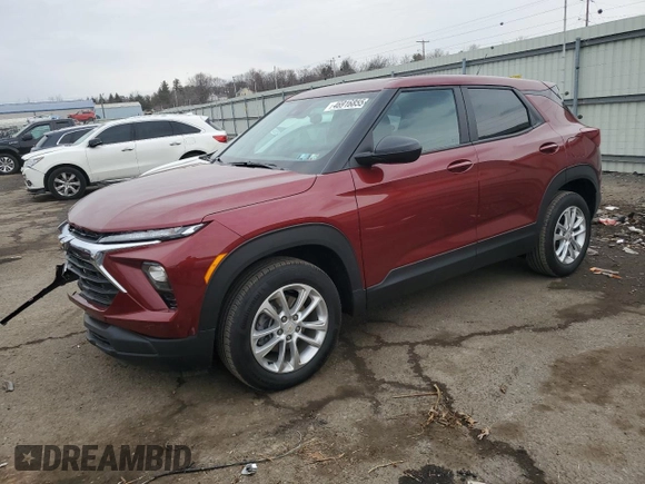 2024 Chevrolet TrailBlazer LS with VIN KL79MNSL9RB079327, listed as a Copart auction lot 46916855 with 4,807 mi miles and Salvage Title. Bid and sale history available at DreamBid. Image 1.