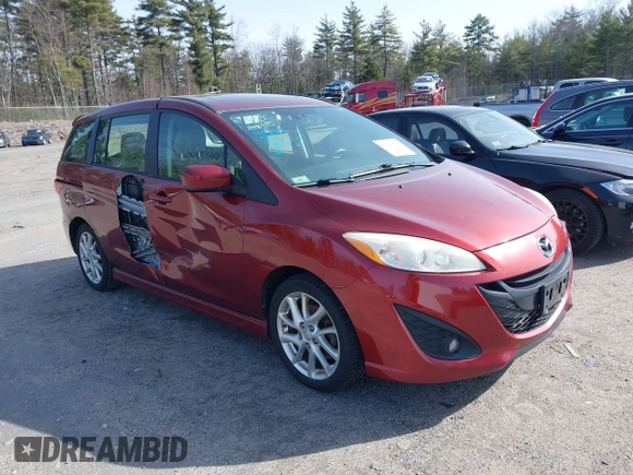 2012 Mazda 5 Grand Touring with VIN JM1CW2DL3C0144402, listed as a IAAI auction lot 41923524 with 150,584 mi miles and . Bid and sale history available at DreamBid. Image 1.