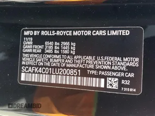 2020 Rolls-Royce Ghost z VIN SCAFK4C01LU200851, wystawiony jako Copart lot #81181694 z przebiegiem 15 507 mil mil oraz Szkody całkowita. Historia ofert i sprzedaży dostępna na DreamBid. Obrazek 14.