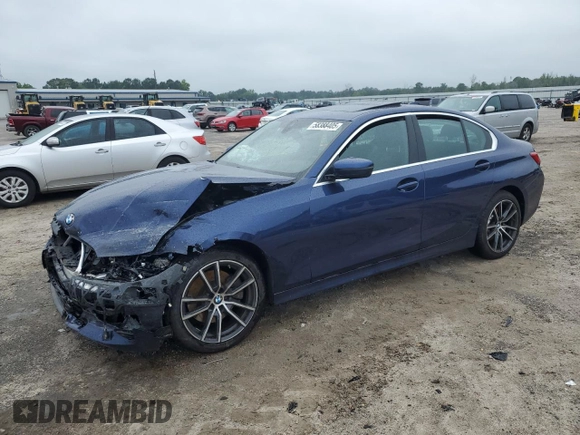 2020 BMW 3 Series 330i xDrive with VIN 3MW5R7J08L8B14922, listed as a Copart auction lot 58388405 with Not provided miles and Salvage title. Bid and sale history available at DreamBid. Image 1.