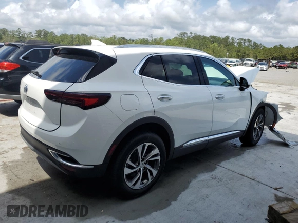 2023 Buick Envision Essence with VIN LRBFZPR48PD234726, listed as a Copart auction lot 50945565 with 7,994 mi miles and Salvage Title. Bid and sale history available at carsss.com. Image 3.
