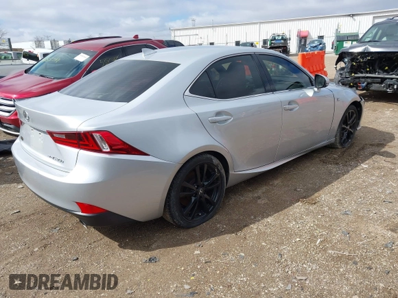 2014 Lexus IS 350 with VIN JTHCE1D25E5002075, listed as a IAAI auction lot 41877829 with 105,269 mi miles. Bid and sale history available at carsss.com. Image 4.
