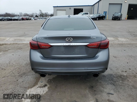 2018 Infiniti Q50 Luxe with VIN JN1EV7AP4JM367007, listed as a Copart auction lot 43413255 with 90,694 mi miles and Salvage title. Bid and sale history available at DreamBid. Image 6.