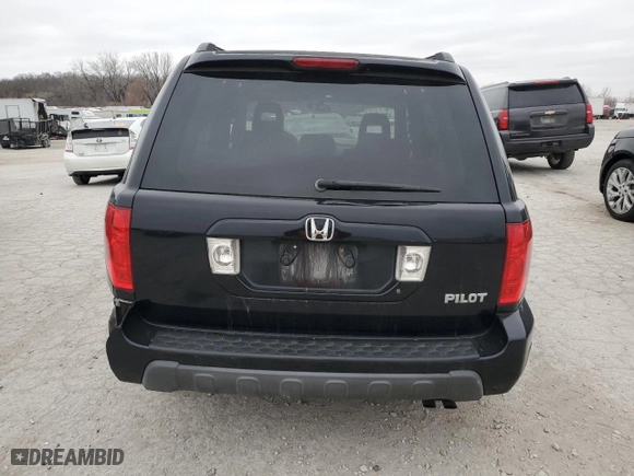 2005 Honda Pilot EX-L with VIN 5FNYF185X5B066443, listed as a Copart auction lot 85940704 with 0 mi miles and Salvage Title. Bid and sale history available at carsss.com. Image 6.