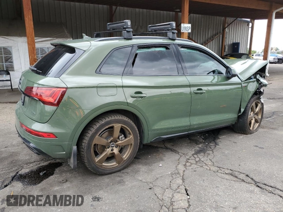 2022 Audi Q5 S line Premium Plus with VIN WA1EAAFY9N2040654, listed as a Copart auction lot 58979185 with 35,546 mi miles and Salvage title. Bid and sale history available at DreamBid. Image 3.