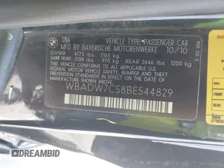 2011 BMW 3 Series 328i z VIN WBADW7C58BE544829, wystawiony jako IAAI lot #42244717 z przebiegiem 248 714 mil mil oraz . Historia ofert i sprzedaży dostępna na DreamBid. Obrazek 9.
