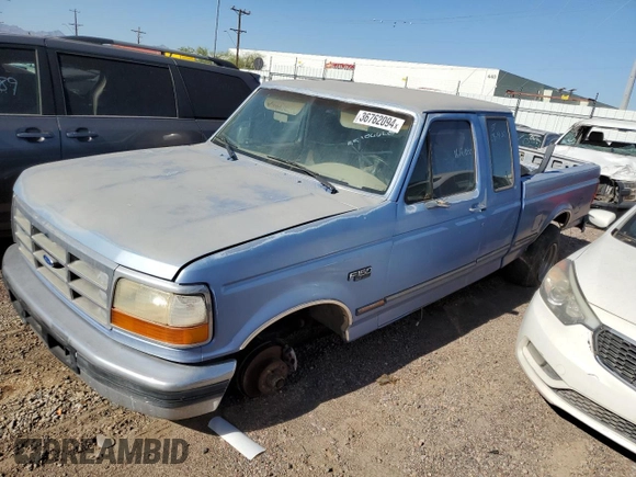 1996 Ford F-150 z VIN 1FTEX15N3TKA24720, wystawiony jako Copart lot #46451575 z przebiegiem Nie podano mil oraz Czysty tytuł • Clean title. Historia ofert i sprzedaży dostępna na DreamBid. Obrazek 1.