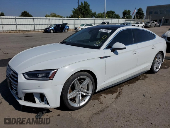 2019 Audi A5 Sportback Premium Plus with VIN WAUENCF54KA015218, listed as a Copart auction lot 63795353 with 33,041 mi miles. Bid and sale history available at carsss.com. Image 1.