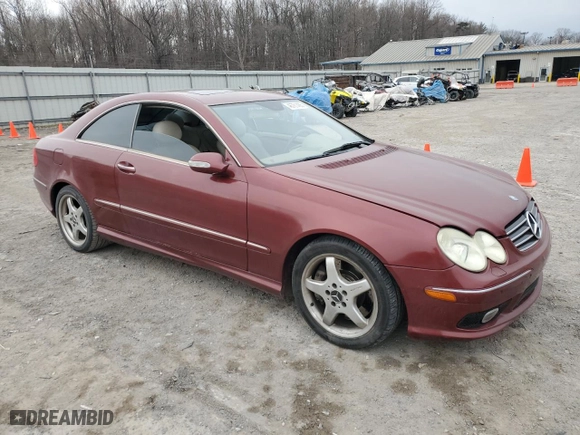 2003 Mercedes-Benz CLK-Class 5.0L with VIN WDBTJ75J83F022638, listed as a Copart auction lot 46781465 with 187,121 mi miles and Salvage Title. Bid and sale history available at carsss.com. Image 4.