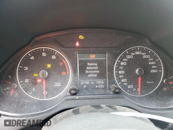 2014 Audi Q5 with VIN WA1DGCFP3EA042581, listed as a Copart auction lot 50334365 with 271,793 mi miles and Salvage title. Bid and sale history available at DreamBid. Image 9.