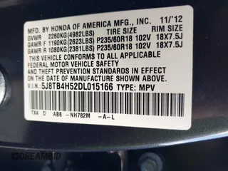 2013 Acura RDX Technology with VIN 5J8TB4H52DL015166, listed as a IAAI auction lot 42381889 with 148,801 mi miles and . Bid and sale history available at DreamBid. Image 9.