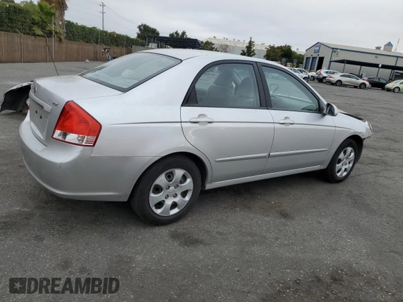 2008 Kia Spectra EX with VIN KNAFE122885584403, listed as a Copart auction lot 72360724 with 223,250 mi miles and Salvage Title. Bid and sale history available at carsss.com. Image 3.