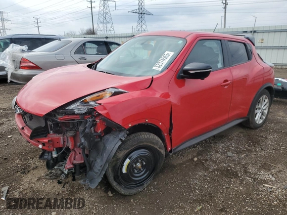 2015 Nissan Juke S with VIN JN8AF5MVXFT552851, listed as a Copart auction lot 52374565 with 45,108 mi miles and Salvage Title. Bid and sale history available at DreamBid. Image 1.