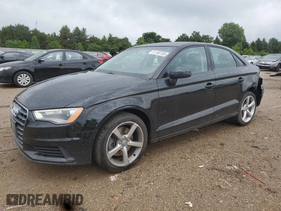2015 Audi A3 Premium with VIN WAUACGFF9F1061797, listed as a Copart auction lot 61190735 with 78,951 mi miles and Salvage title. Bid and sale history available at DreamBid. Image 1.