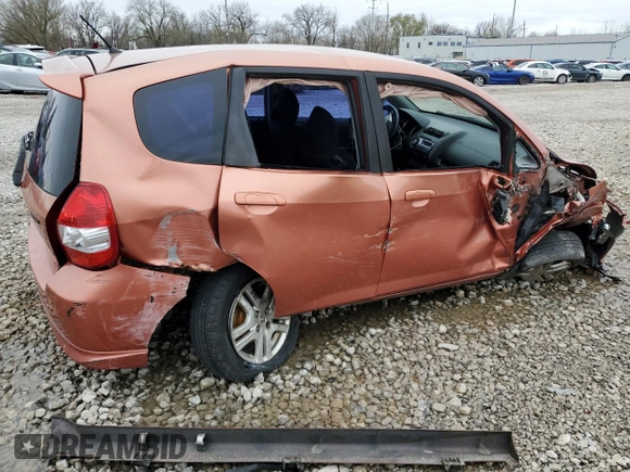 2007 Honda Fit Sport with VIN JHMGD38687S017896, listed as a Copart auction lot 51041155 with 184,977 mi miles and Salvage Title. Bid and sale history available at carsss.com. Image 3.