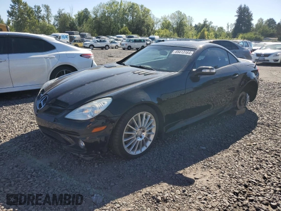 2007 Mercedes-Benz SLK-Class 5.5L AMG with VIN WDBWK73F67F150682, listed as a Copart auction lot 69413164 with 109,198 mi miles and Salvage Title. Bid and sale history available at carsss.com. Image 1.