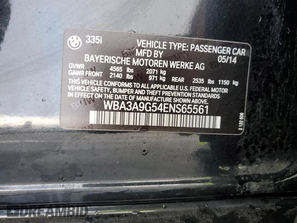 2014 BMW 3 Series 335i z VIN WBA3A9G54ENS65561, wystawiony jako Copart lot #42252125 z przebiegiem 113 089 mil mil oraz Szkoda całkowita • Salvage title. Historia ofert i sprzedaży dostępna na DreamBid. Obrazek 14.