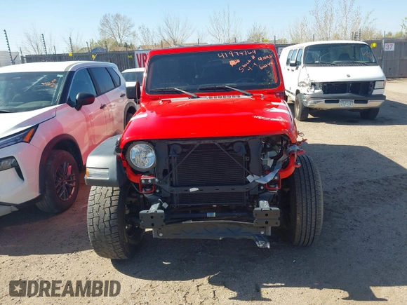 2020 Jeep Wrangler Unlimited Willys with VIN 1C4HJXDN5LW130646, listed as a IAAI auction lot 41979764 with 66,244 mi miles and . Bid and sale history available at DreamBid. Image 12.