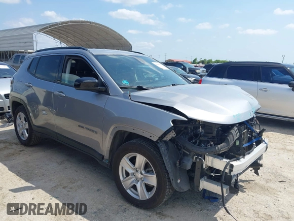 2022 Jeep Compass Latitude с VIN 3C4NJCBB0NT204889, выставлен на аукционе IAAI как лот 42340134 с пробегом 41 143 миль миль и . История ставок и продаж доступна на DreamBid. Изображение 1.