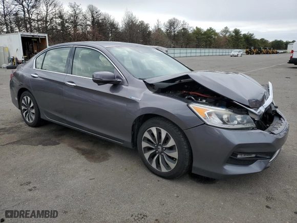 2017 Honda Accord Hybrid EX-L with VIN JHMCR6F58HC001463, listed as a Copart auction lot 52424865 with 158,528 mi miles and Salvage Title. Bid and sale history available at carsss.com. Image 4.