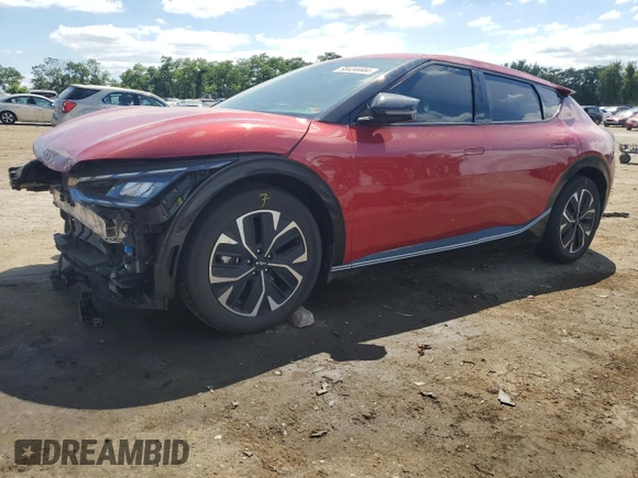 2022 Kia EV6 Wind with VIN KNDC3DLC5N5048637, listed as a Copart auction lot 58434444 with 59,250 mi miles and Salvage Title. Bid and sale history available at carsss.com. Image 1.
