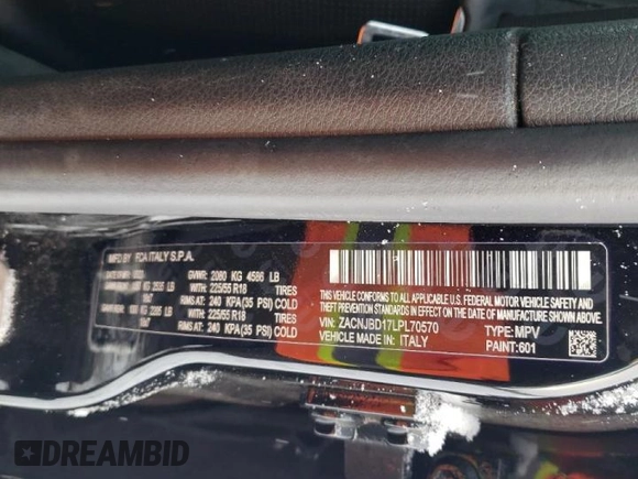 2020 Jeep Renegade Limited with VIN ZACNJBD17LPL70570, listed as a Copart auction lot 45748405 with 72,081 mi miles and Salvage title. Bid and sale history available at DreamBid. Image 13.