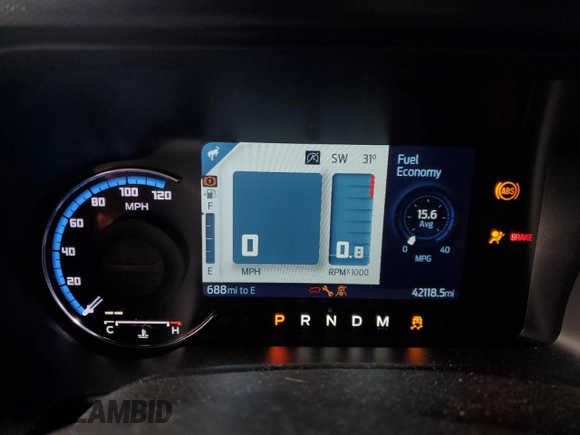2021 Ford Bronco with VIN 1FMDE5BH6MLA73604, listed as a Copart auction lot 89152995 with 42,118 mi miles and Salvage Title. Bid and sale history available at DreamBid. Image 9.