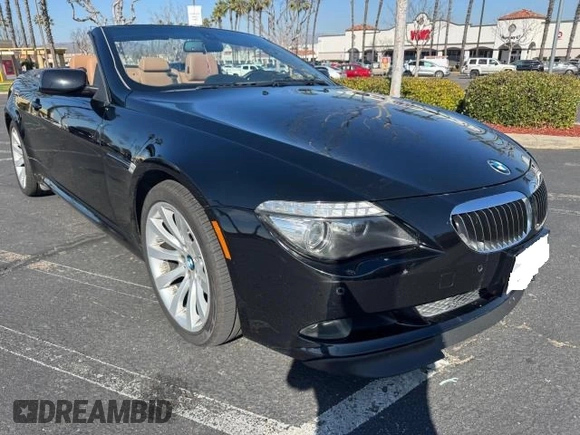 2009 BMW 6 Series 650i with VIN WBAEB53599CX58223, listed as a Copart auction lot 46720505 with 62,044 mi miles and Salvage Title. Bid and sale history available at carsss.com. Image 1.