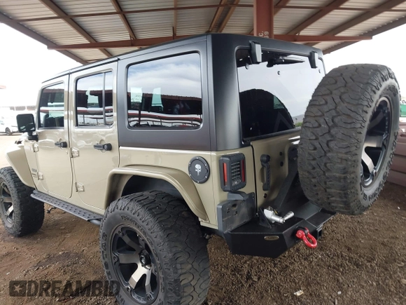 2017 Jeep Wrangler Unlimited Rubicon with VIN 1C4BJWFG7HL663203, listed as a IAAI auction lot 42391999 with 63,430 mi miles and . Bid and sale history available at DreamBid. Image 3.