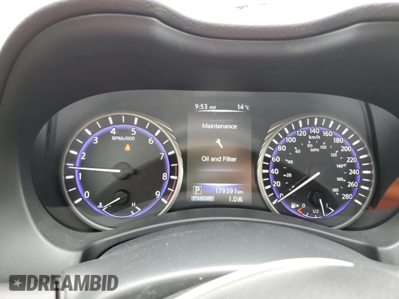 2015 Infiniti Q50 Premium with VIN JN1BV7AR1FM399537, listed as a Copart auction lot 58792395 with 179,391 mi miles and Salvage title. Bid and sale history available at DreamBid. Image 9.