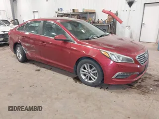 2015 Hyundai Sonata SE z VIN 5NPE24AFXFH039782, wystawiony jako IAAI lot #41299851 z przebiegiem 85 676 mil mil oraz . Historia ofert i sprzedaży dostępna na DreamBid. Obrazek 1.