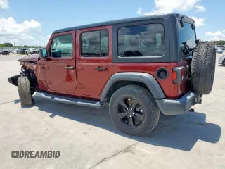 2021 Jeep Wrangler Unlimited Sport S with VIN 1C4HJXDN9MW596033, listed as a Copart auction lot 62300885 with 14,633 mi miles and Salvage title. Bid and sale history available at DreamBid. Image 2.