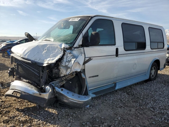 1999 GMC Savana Cargo Van YF7 Upfitter with VIN 1GDFG15RXX1161264, listed as a Copart auction lot 85604174 with 0 mi miles and Salvage Title. Bid and sale history available at carsss.com. Image 1.