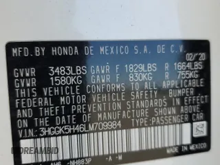 2020 Honda Fit LX z VIN 3HGGK5H46LM709984, wystawiony jako Copart lot #58268405 z przebiegiem 70 003 mil mil oraz Szkoda całkowita • Salvage title. Historia ofert i sprzedaży dostępna na DreamBid. Obrazek 12.