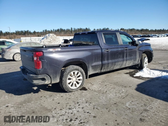 2022 Chevrolet Silverado 1500 Custom with VIN 3GCPDBEK8NG605640, listed as a Copart auction lot 43718225 with 24,424 mi miles and Salvage Title. Bid and sale history available at carsss.com. Image 3.