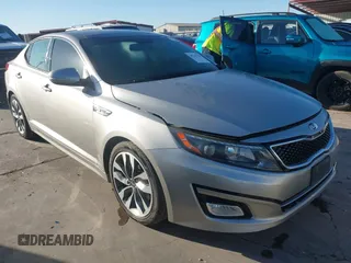 2015 Kia Optima SX Turbo with VIN 5XXGR4A65FG407334, listed as a IAAI auction lot 40743106 with 164,260 mi miles. Bid and sale history available at carsss.com. Image 1.