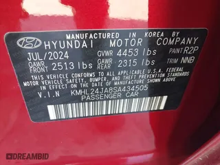 2025 Hyundai Sonata SE with VIN KMHL24JA8SA434505, listed as a IAAI auction lot 41337491 with 4,003 mi miles. Bid and sale history available at carsss.com. Image 9.