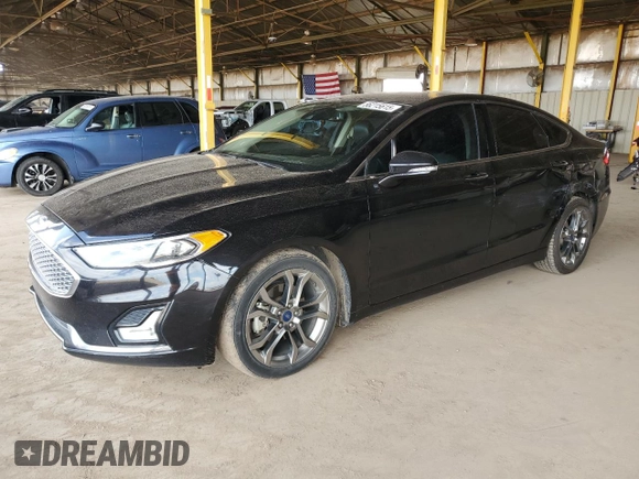 2020 Ford Fusion Titanium with VIN 3FA6P0RU7LR100411, listed as a Copart auction lot 56215615 with 108,457 mi miles and Salvage title. Bid and sale history available at DreamBid. Image 1.