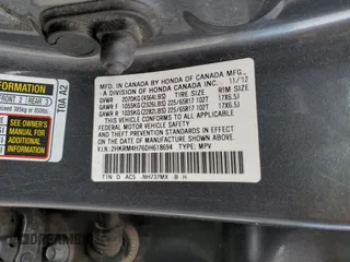 2013 Honda CR-V EX-L with VIN 2HKRM4H76DH618694, listed as a Copart auction lot 49102195 with 105,091 mi miles and Salvage Title. Bid and sale history available at carsss.com. Image 12.
